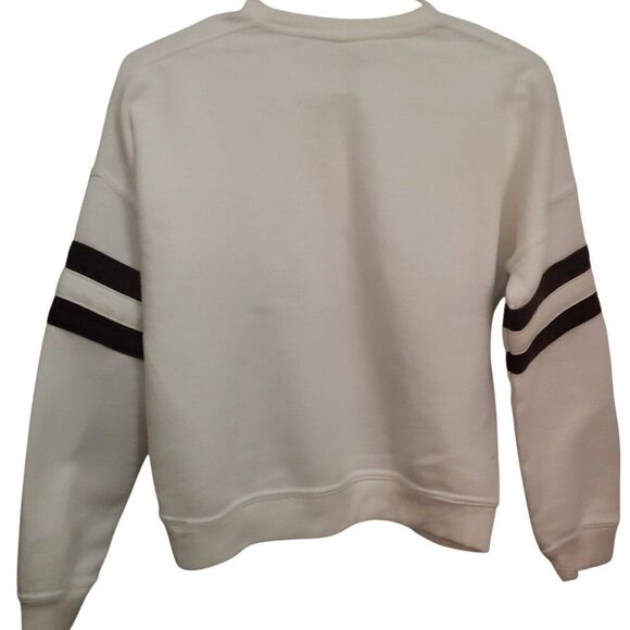 Southern Spirit Cropped White with Stripes on the Sleeve Sweatshirt - Picture 2 of 8